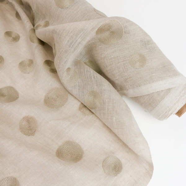 Steph - European Embroidered Linen | Natural