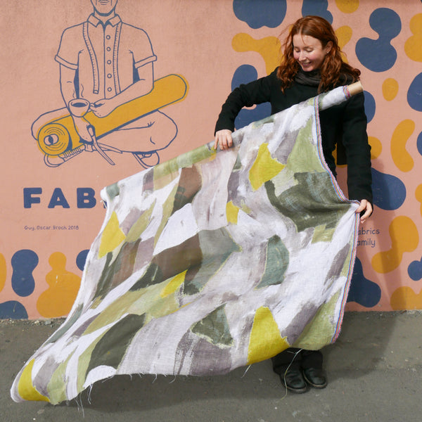 Wynter - Screen-Printed Linen Gauze | Army