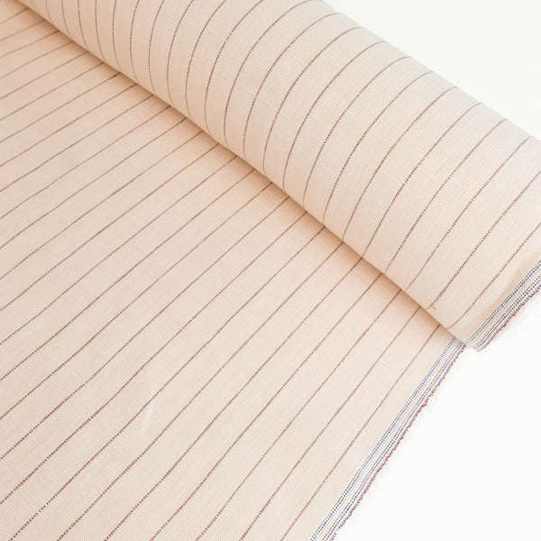 European Embroidered Stripe Linen | Almond