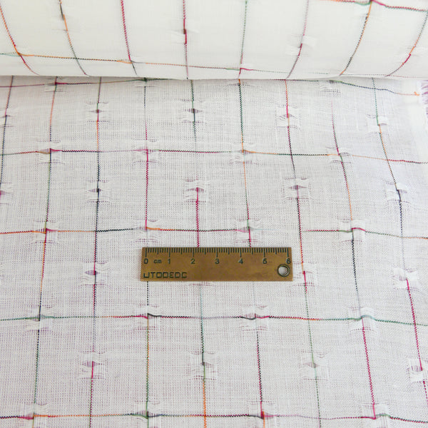 Arco - European Jacquard Linen | Rainbow Check