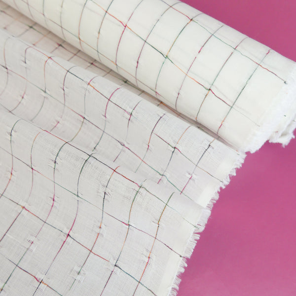 Arco - European Jacquard Linen | Rainbow Check