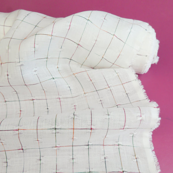 Arco - European Jacquard Linen | Rainbow Check