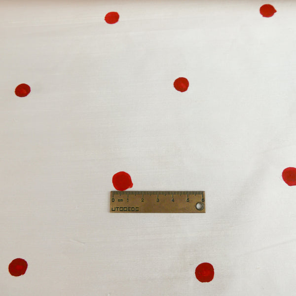Indian Hand-Painted Silk Dupion | Ruby Spot