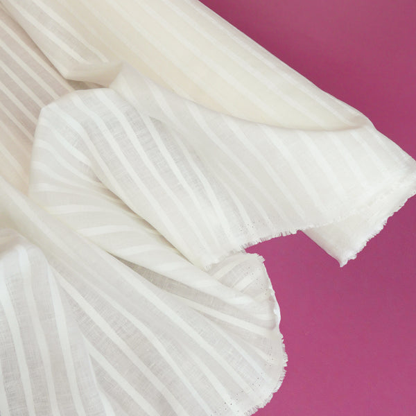 Window Stripe Linen | Off-White