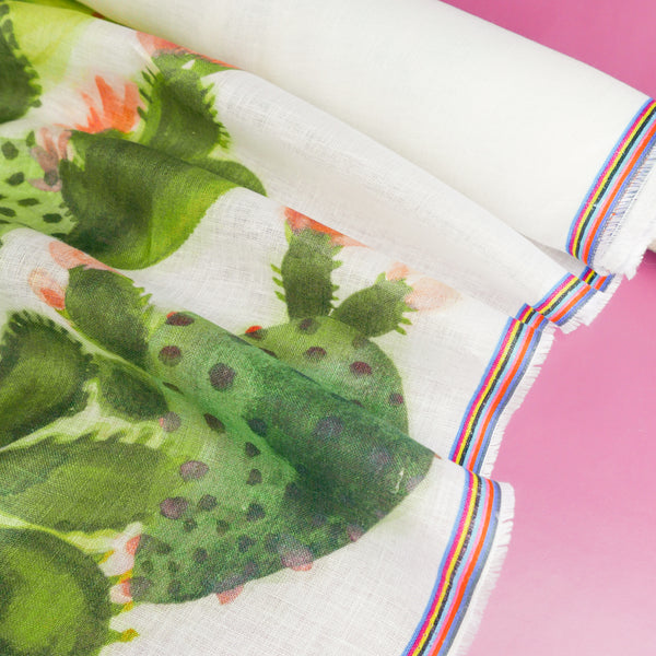 Saguaro - Screen-Printed Linen Gauze | Cactus