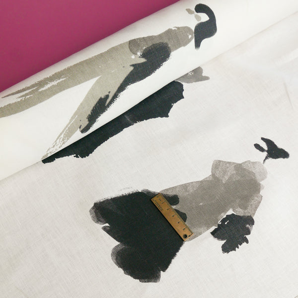 Lady - Border Print Linen | Grey Lady