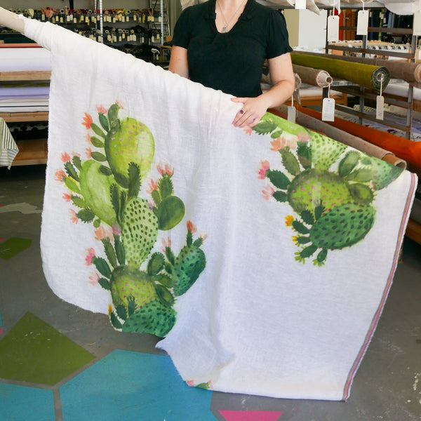 Saguaro - Screen-Printed Linen Gauze | Cactus