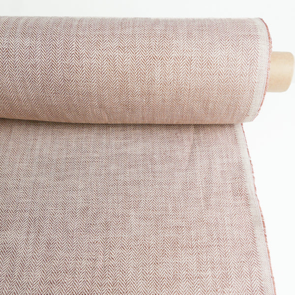 Alana - European Herringbone Linen | Amaretto