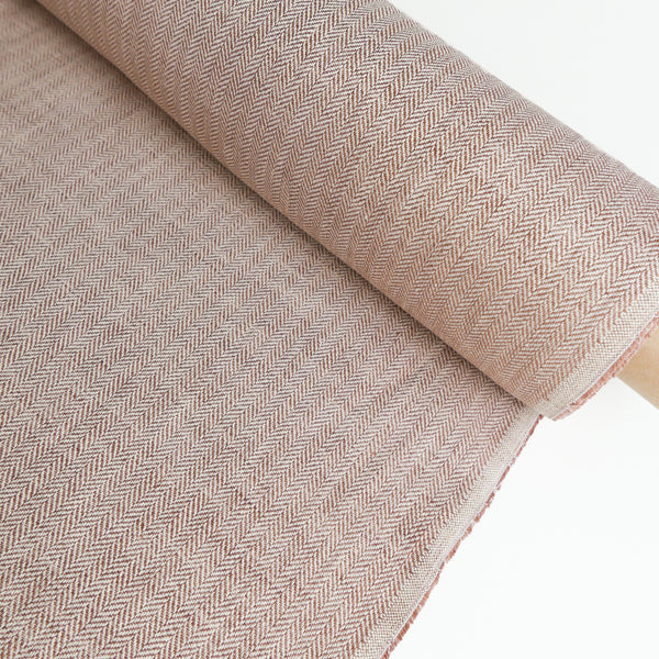 Alana - European Herringbone Linen | Amaretto