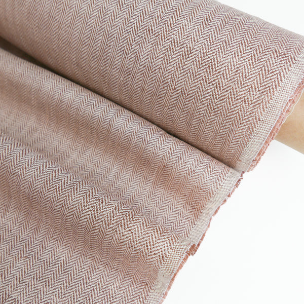 Alana - European Herringbone Linen | Amaretto