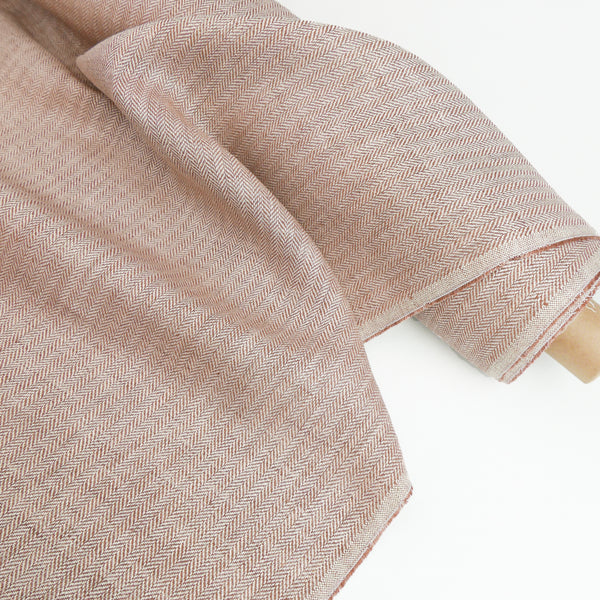 Alana - European Herringbone Linen | Amaretto