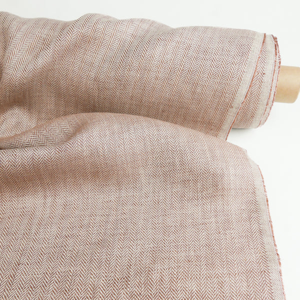 Alana - European Herringbone Linen | Amaretto