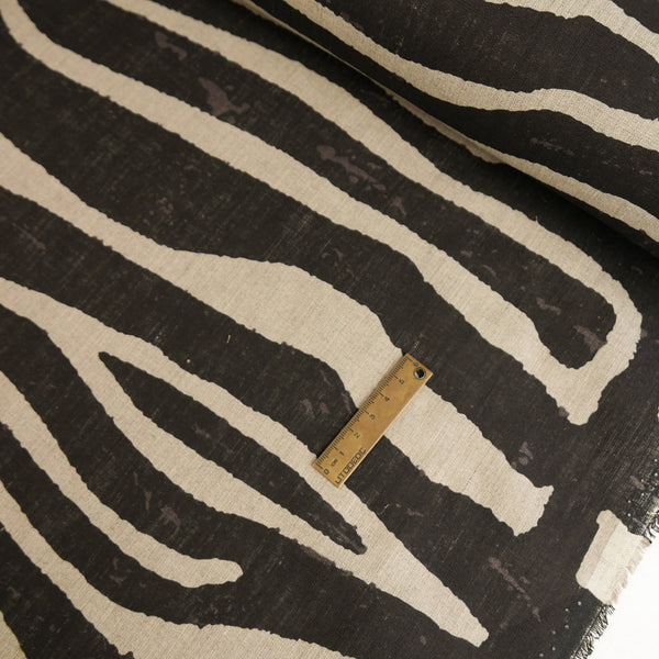 Zebra - Screen-Printed Linen | Wheat