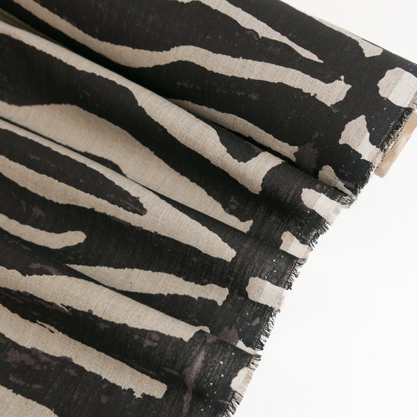 Zebra - Screen-Printed Linen | Wheat