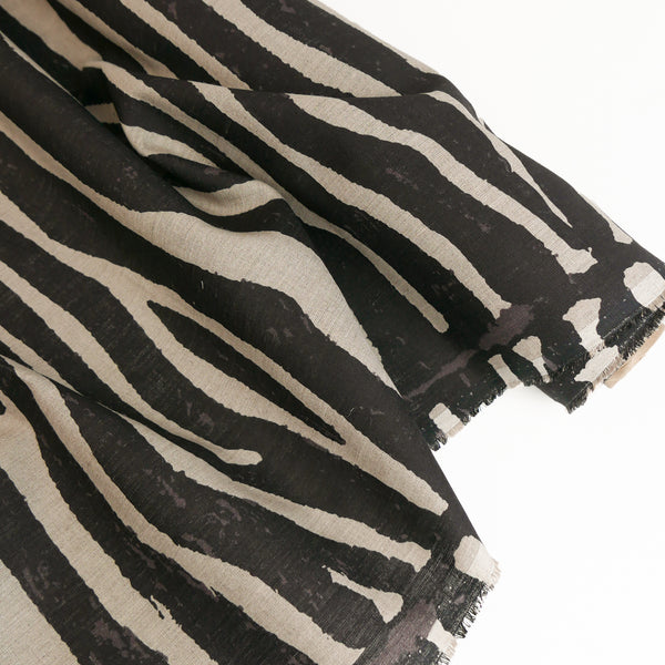 Zebra - Screen-Printed Linen | Wheat
