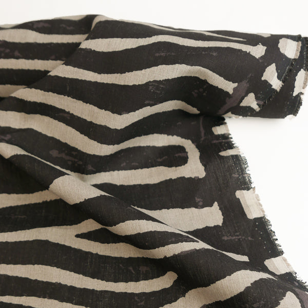 Zebra - Screen-Printed Linen | Wheat