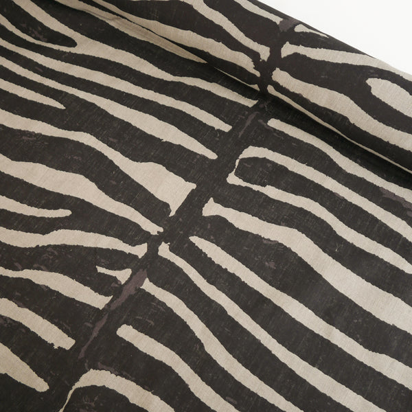 Zebra - Screen-Printed Linen | Wheat