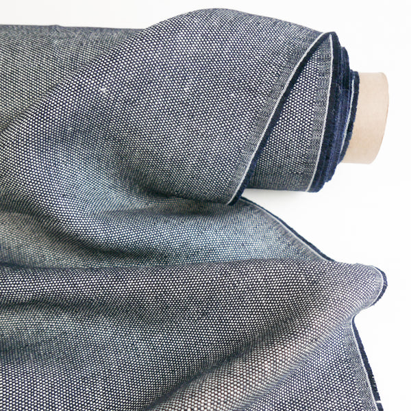 Sparrow - European Birdseye Linen | Navy