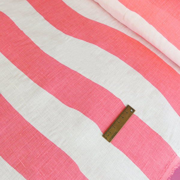 Marcellus - Screen-Printed Linen | Punch Stripe