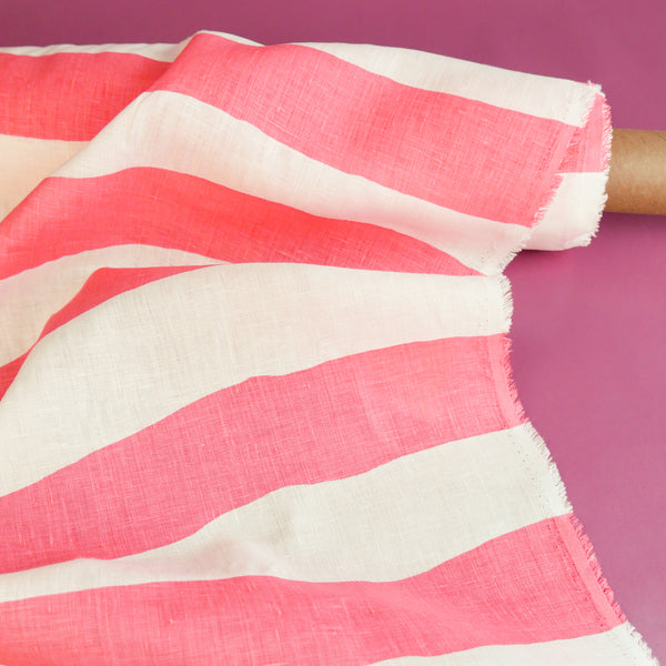 Marcellus - Screen-Printed Linen | Punch Stripe
