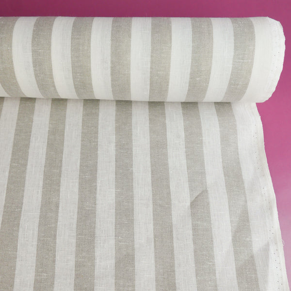 Viviana - European Yarn-dyed Linen | Wheat Stripe