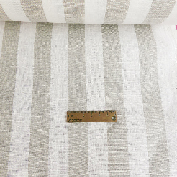 Viviana - European Yarn-dyed Linen | Wheat Stripe