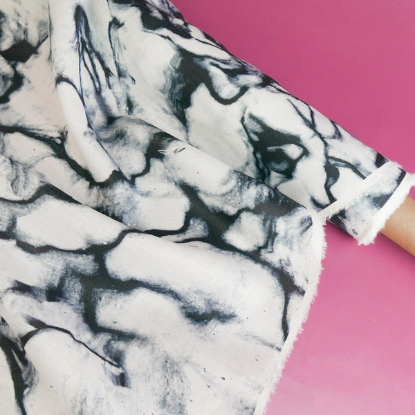 Ripple - Screen-Printed Linen | Ocean