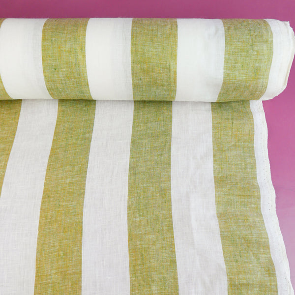Viviana - European Yarn-dyed Linen | Gecko Stripe