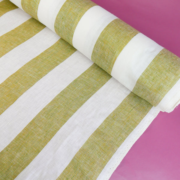 Viviana - European Yarn-dyed Linen | Gecko Stripe