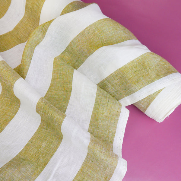 Viviana - European Yarn-dyed Linen | Gecko Stripe