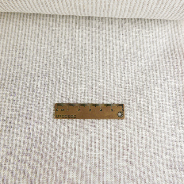 Fabio - European Yarn-dyed Linen | Natural & White Stripe