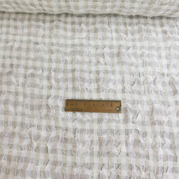 Sienna - European Linen Seersucker | Soft Check