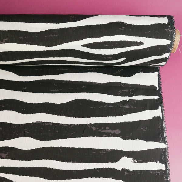 Zebra - Screen-Printed Linen | Off-White