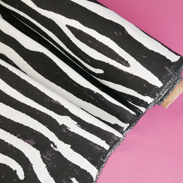 Zebra - Screen-Printed Linen | Off-White