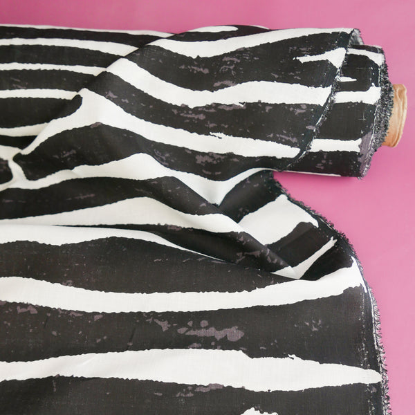 Zebra - Screen-Printed Linen | Off-White