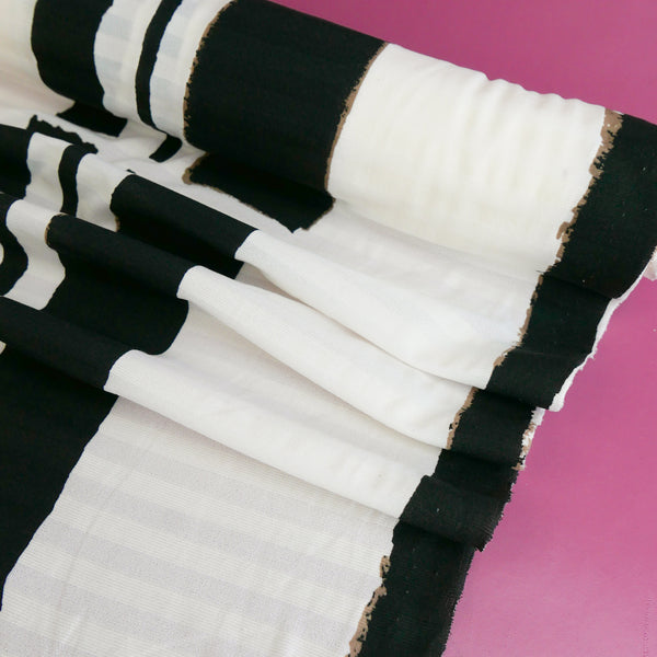Australian Viscose Jacquard Knit | Painted Stripe