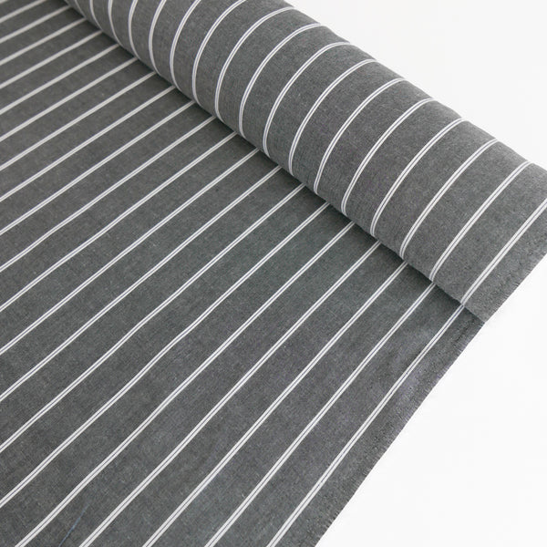 Pearson - Japanese Cotton Shirting | Slate Pinstripe