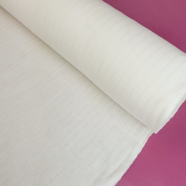 Supriya - Chevron Lurex Linen | Off-White