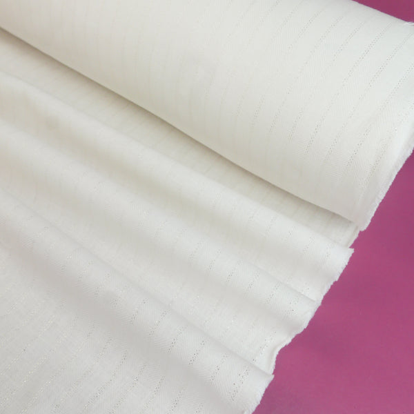 Supriya - Chevron Lurex Linen | Off-White