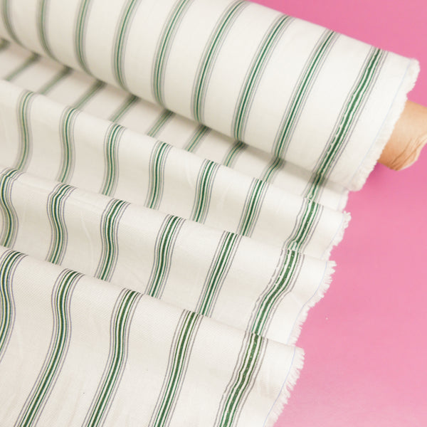 Domaine - Pure Cotton Shirting | Grass Stripe