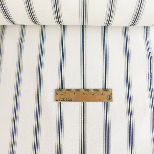 Domaine - Pure Cotton Shirting | Black Stripe