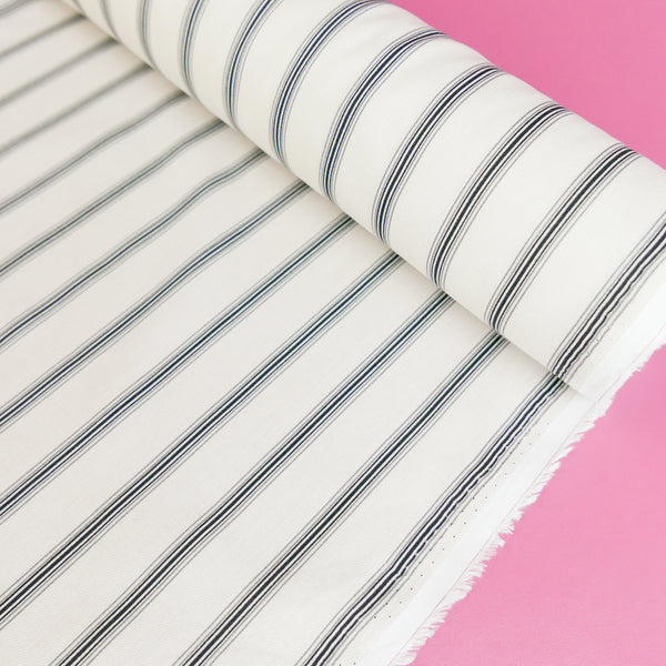 Domaine - Pure Cotton Shirting | Black Stripe