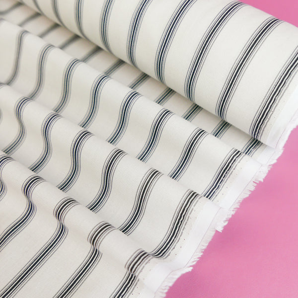 Domaine - Pure Cotton Shirting | Black Stripe