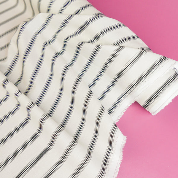 Domaine - Pure Cotton Shirting | Black Stripe