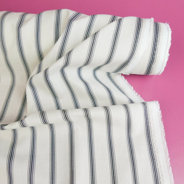Domaine - Pure Cotton Shirting | Black Stripe