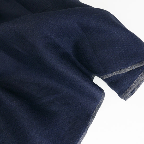 Romina - Honeycomb Jacquard Linen | Navy