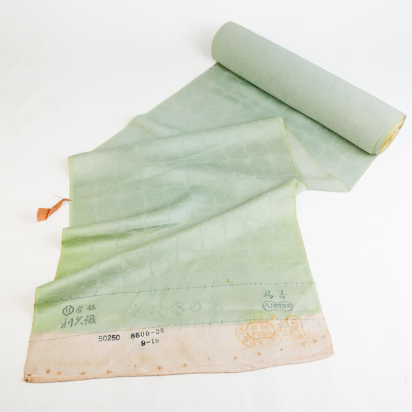 Japanese Kimono Silk Chirimen Crepe | Mint