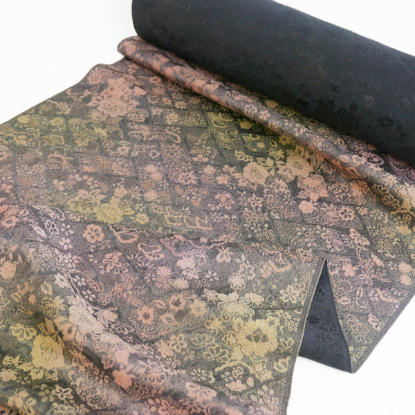 Japanese Kimono Silk Chirimen Crepe | Violet Floral