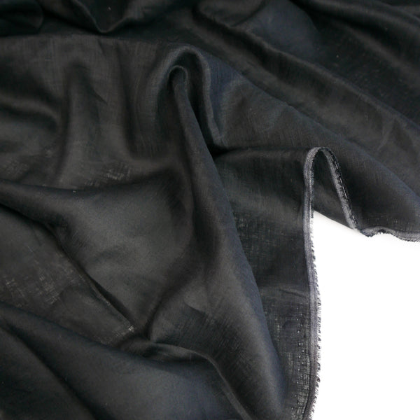 Deborah - French Linen Lawn | Obsidian