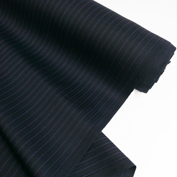 Penelope - Italian Wool Suiting | Midnight Stripe